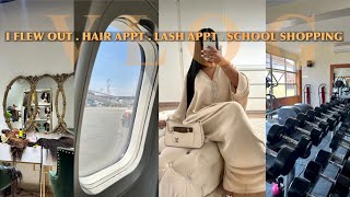 VLOG ; School Prep | I flew out | Hair Appt | Lashes and  I’m back at the gym  | GIVEAWAY 🥂😘