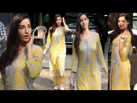 POO Bani PARVATI😛 Nora Fatehi In DESI LOOK Snapped @ HRX Office @ Juhu