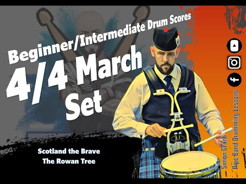 🥁4/4 March Set🥁Scotland the Brave and The Rowan Tree with Chanter