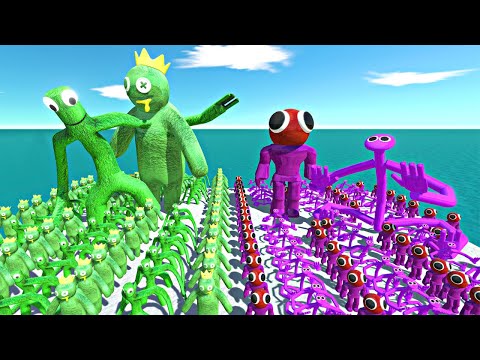 Rainbow Friends Green + Green-Blue vs Rainbow Friends Purple + Purple-Red - ARBS