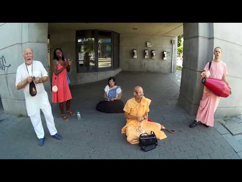 Ekalavya Prabhu Chants Hare Krishna at Berri-UQAM in Montreal