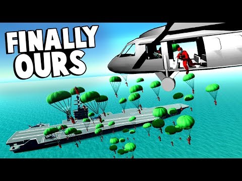 50 Man Helicopter Paradrop To Take Over The Carrier In Ravenfield!