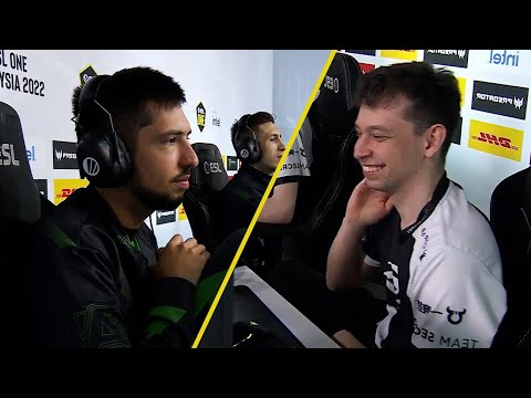 Expression difference between W33, Alliance and Team Secret before the game start
