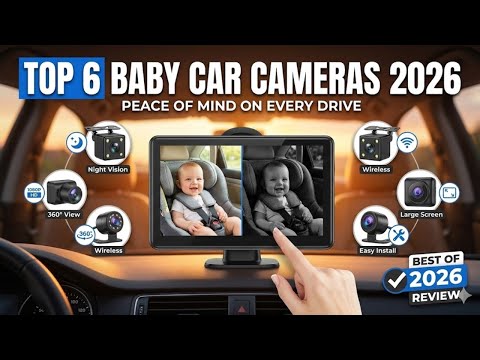 Baby Car Camera for 2 Kids - 7 Inch HD1080P Split Screen Baby Monitor with Dual Backseat Camera 150° Wide View & 360° Rotatable, Night Vision Easy Install, Rear-Facing Baby Car Mirror video review thumbnail
