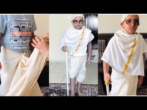 Gandhiji dhoti draping | Dress up|Mahatma Gandhi fancy dress competition
