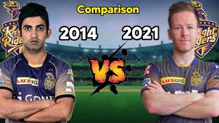 KKR (2014) 🆚 KKR (2021) 👊 in IPL Comparison Kolkata Knight Riders Team #comparison#kkr