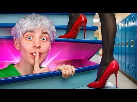 Ich habe 3 GEHEIME Räume in der Schule gebaut!