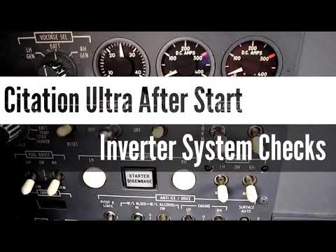 Citation Ultra - After Start - Inverter System Checks