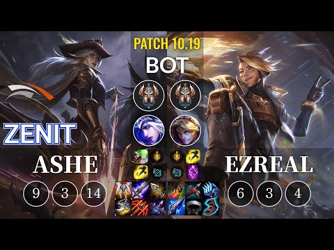 HLE Zenit Ashe vs Ezreal Bot - KR Patch 10.19