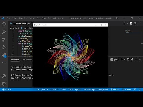 Python Turtle Graphics 11 Cool Shape Drawing Python Turtle Coding Video
