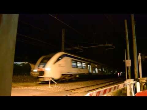 TRAIN IN SICILY NEW PASSENGER TRAIN PASSING AT FIUMEFREDDO STATION OCTOBER 2015