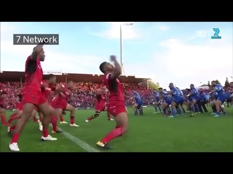 Tonga and Samoa have epic pregame faceoff at Rugby League World Cup | ESPN