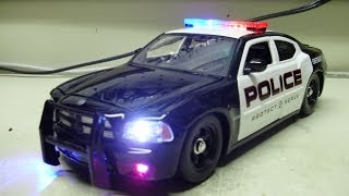 preview picture of video 'Custom 1:24 scale DODGE CITY POLICE Charger from JADA with working lights/ strobes'