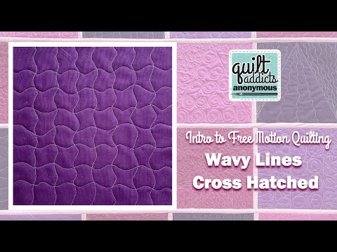 Cross Hatched Wavy Lines - Intro to Free Motion Quilting