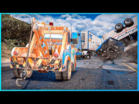 *CRAZY* Cars Tow Mater Crashes Ep.22 – GTA 5