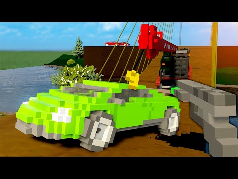 Collapsing Bridge RESCUE Mission - Teardown Mods Gameplay