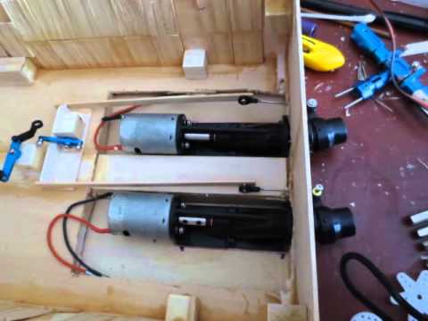 Twin Jet Drive Wooden RC Boat part 1 dont watch this wait till part two comes out i promise
