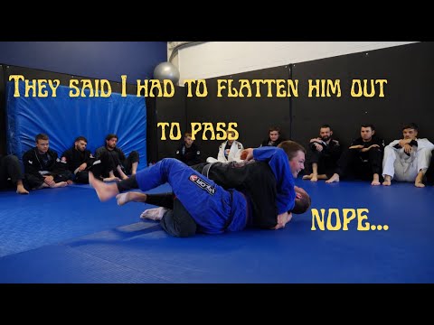 You don't have to flatten them out to pass half guard...try the easy way instead...