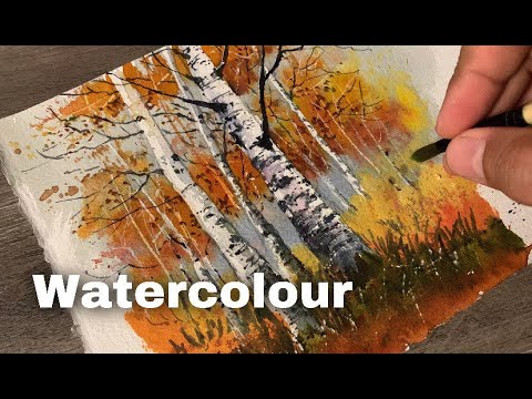 How to Paint Autumn Forest in Watercolor