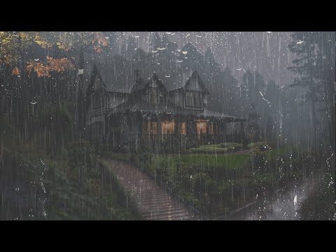 Ascolta solo 3 Minuti e Dormire Immediatamente con Pioggia Rilassante e Temporale n Foresta Nebbiosa