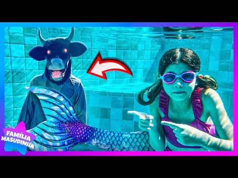 ISA TURNED INTO A MERMAID IN THE POOL AND THE BLACK-FACED OX APPEARED ★ MASUDINHA FAMILY ★