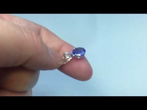 Tanzanite Pendant, .81 Carats, 7x5mm Oval, Sterling Silver