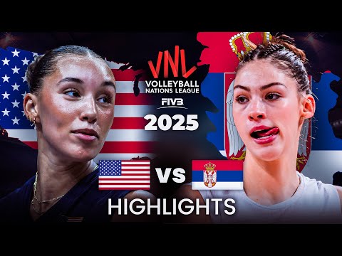 🇺🇸 USA vs SERBIA 🇷🇸 | HIGHLIGHTS | Women's VNL 2025