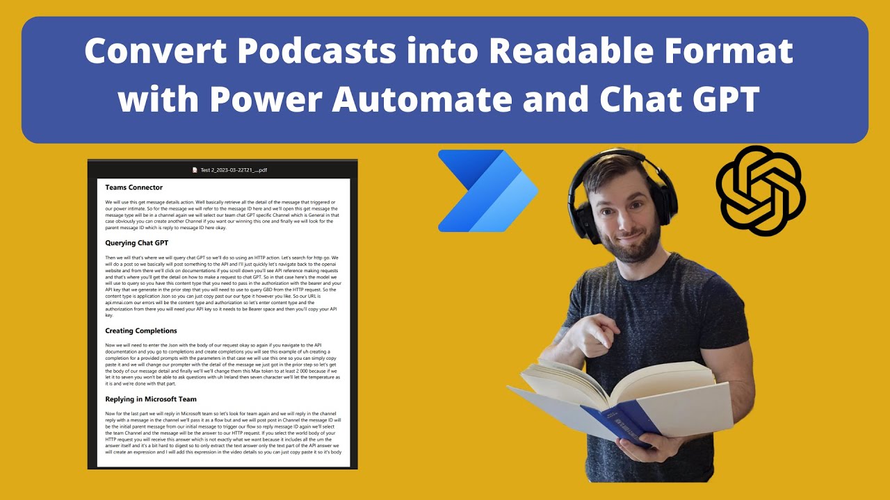 Convert Podcasts into Readable Format with Power Automate and Chat GPT