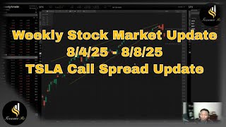 Weekly Stock Market Update 8/4/25 - 8/8/25 Tesla Call Spread Update #trading #optionstrading #tsla
