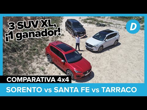 Comparativa SUV 4×4 ¡al límite!: Kia Sorento vs Hyundai Santa Fe vs SEAT Tarraco | Diariomotor