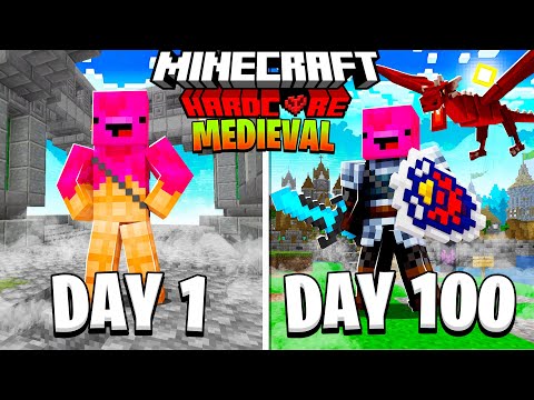 I Survived 100 Days in a Medieval/Fantasy World in HARDCORE Minecraft (Full Movie)