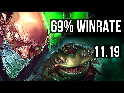 SINGED vs TAHM KENCH (TOP) | 69% winrate, 5/2/14, Rank 12 Singed | BR Master | v11.19