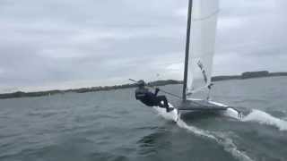 A Class Catamaran, Training down wind at Rutland Water England