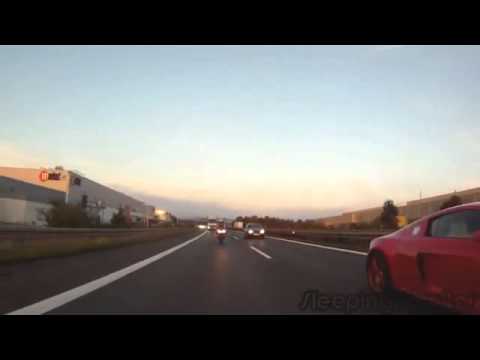 Yamaha R1 vs Audi R8 Video CBR 600 RR