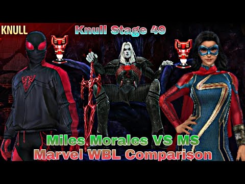 Miles Morales VS MS Marvel WBL Knull Stage 49 Comparison - Marvel Future Fight