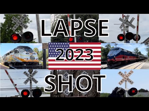 LAPSE SHOT - American Railroad Crossing Compilation 2023