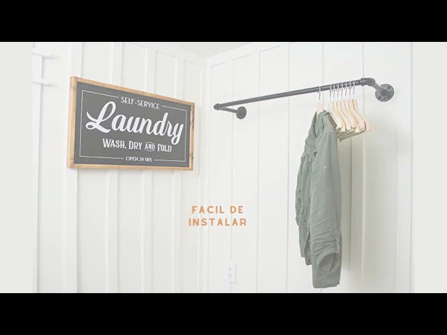 Vídeo relacionado con VASAGLE Perchero de Pared, Perchero Colgante con 10 Ganchos Extraíbles, Doble Fila de Ganchos y Barra de Colgar, para Pasillo, Dormitorio, Baño, Marrón Rústico y Negro LCR101B01