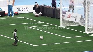 Humanoid robots compete in boxing and soccer at Beijing World Games