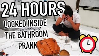 24 HOURS LOCKED INSIDE A BATHROOM PRANK!! ⏰ 😂  (GONE WRONG)