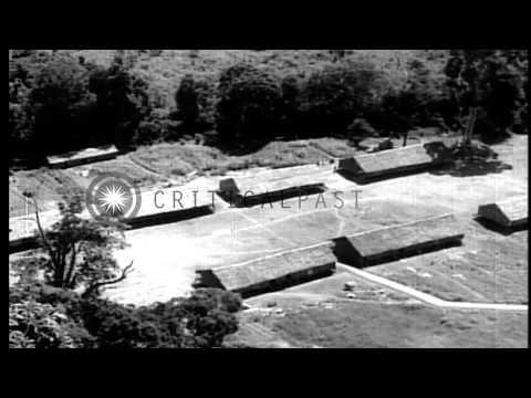 The Japanese train natives for pre war activity in Borneo during World War II. HD Stock Footage
