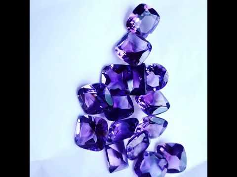 Purple square natural amethyst gemstones, for astrological, ...