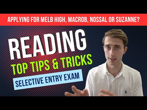 Selective School Exam Tips and Tricks - READING COMPREHENSION!