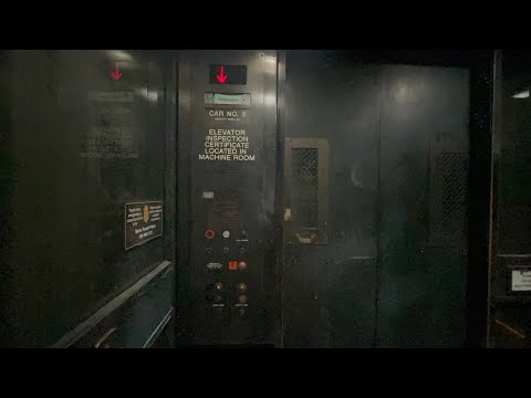 Worn out US Hydraulic Elevator at Gallery Place Metro, Washington, DC