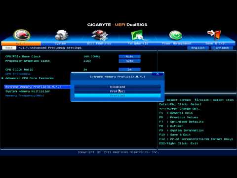 Set RAM Speed with Intel XMP in Gigabyte AMI EFI/Bios on Intel 50-90 series Chipsets