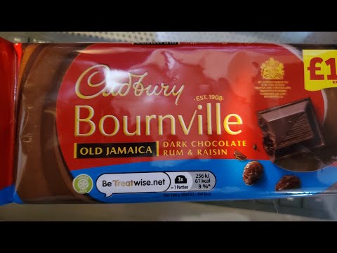 food Review: Bournville  old Jamaica Dark chocolate rum & raisin candy bar