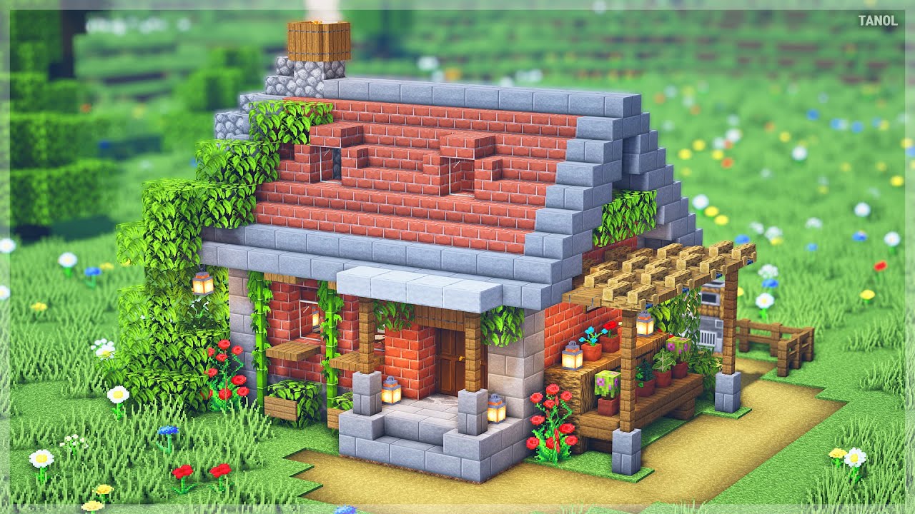 ⚒️ Minecraft | How To Build a Cute Starter Brick House 🏡 - YouTube