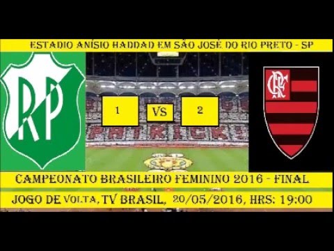 Campeonato Brasileiro Feminino 2016 Rio Preto SP 1 x 2 Flamengo RJ - JOGO DE VOLTA DA FINAL