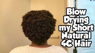 HOW I BLOWOUT/BLOW DRY MY SHORT NATURAL 4C HAIR (from beginning to end, products, bouncy afro)