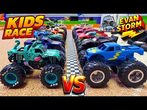 Toy Diecast MonsterJam Monster Truck Tournament | 🏁Kids Custom Trucks Round #11 w/ EVAN STORM⚡️🏁
