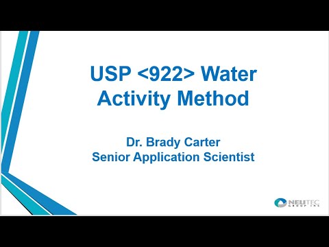 USP 922: Water Activity Method